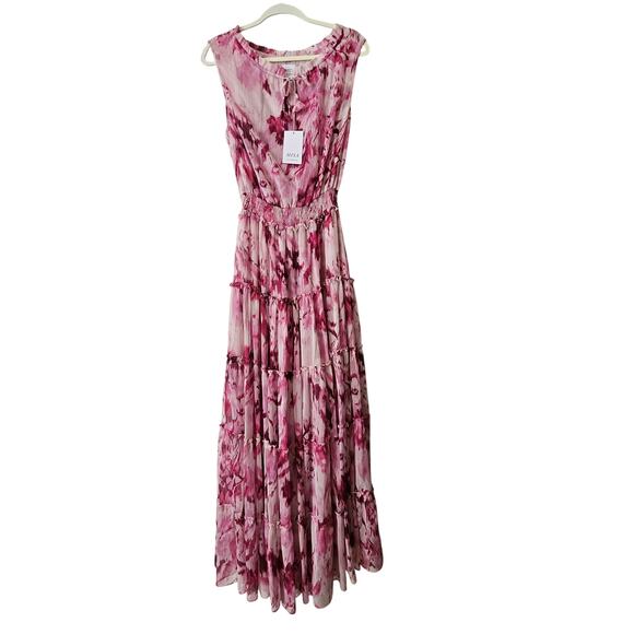 MISA NWT Revolve Hollen La Vie En Rose Sleeveless Tiered Side Slit Dress Sz M - Picture 1 of 16